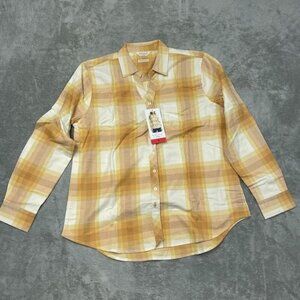 Weatherproof Vintage Womens Comfort Stretch Plaid Button Shirt M d0499